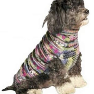 Purple Woodstock Cable Knit Dog Sweater